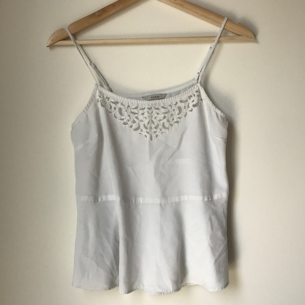 Guess White Peplum Top